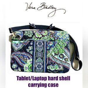 VERA BRADLEY hard shell lap top/tablet navy floral carrying case size12X9 EXCOND